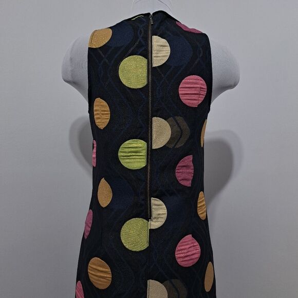 Anthropologie Maeve Tilde Polka Dot Palooza Retro Mod Metallic XS Black Motif NW - Picture 15 of 15